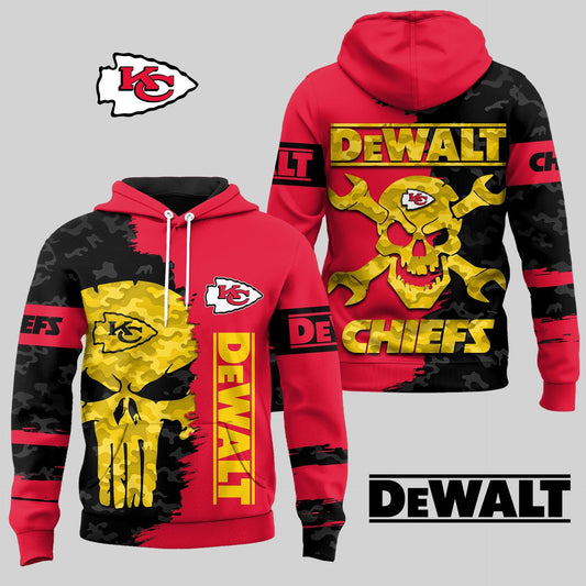 LIMITED EDITION - NEW CUSTOMIZED NFL01 KCC KANSAS CITY CHIEFS DEWALT UNISEX T-SHIRT, POLO, HOODIE & JACKETS