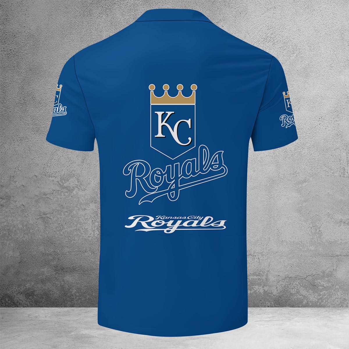LIMITED EDITION - NEW CUSTOMIZED MLB19 KCR KANSAS CITY ROYALS ZIP POLO SHIRT