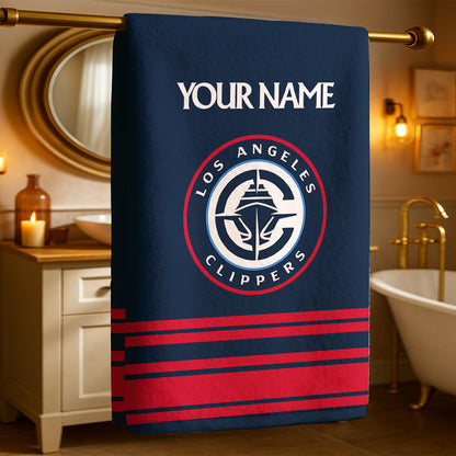 LIMITED EDITION - NEW CUSTOMIZED NBA10 LC LOS ANGELES CLIPPERS BEACH & BATH TOWEL