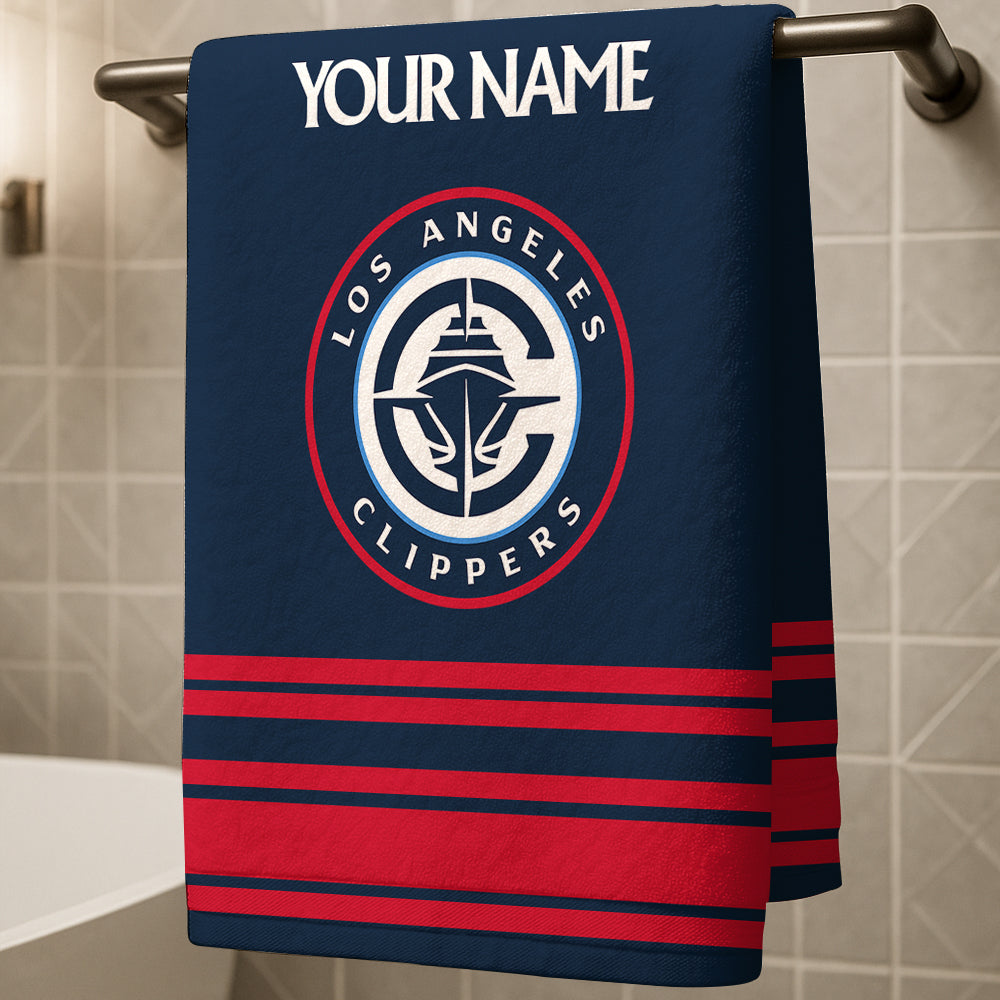 LIMITED EDITION - NEW CUSTOMIZED NBA10 LC LOS ANGELES CLIPPERS BEACH & BATH TOWEL