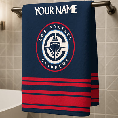 LIMITED EDITION - NEW CUSTOMIZED NBA10 LC LOS ANGELES CLIPPERS BEACH & BATH TOWEL