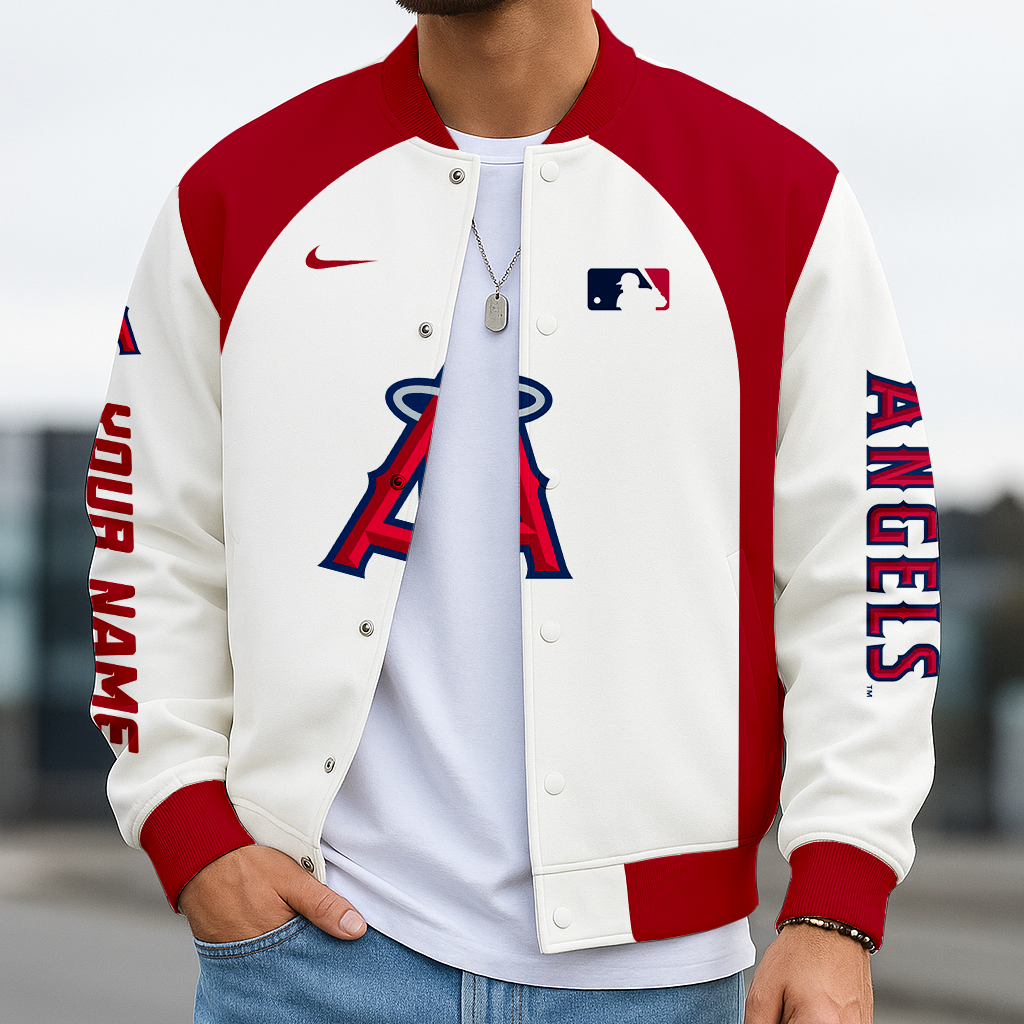 LIMITED EDITION - NEW CUSTOMIZED MLB27 LAA LOS ANGELES ANGELS BASEBALL JACKET