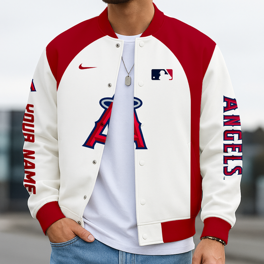 LIMITED EDITION - NEW CUSTOMIZED MLB27 LAA LOS ANGELES ANGELS BASEBALL JACKET