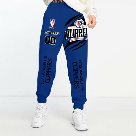 LIMITED EDITION - NEW CUSTOMIZED NBA10 LC LOS ANGELES CLIPPERS UNISEX LONG PANTS