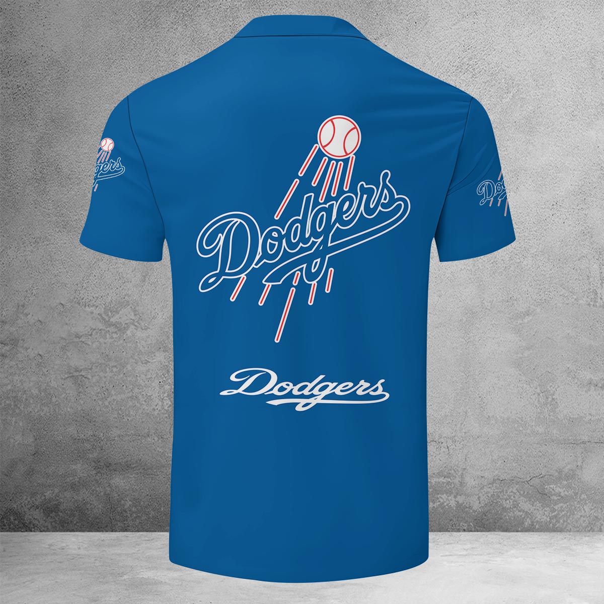 LIMITED EDITION - NEW CUSTOMIZED MLB02 LAD LOS ANGELES DODGERS ZIP POLO SHIRT