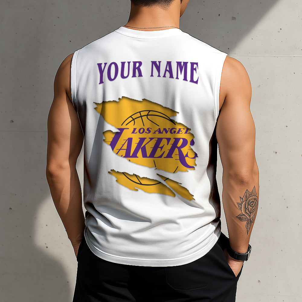 LIMITED EDITION - NEW CUSTOMIZED NBA09 LL LOS ANGELES LAKERS TANKTOP & GYM SHIRT