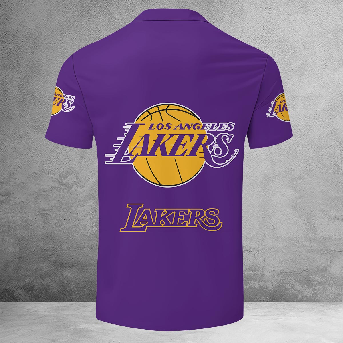 LIMITED EDITION - NEW CUSTOMIZED NBA09 LL LOS ANGELES LAKERS ZIP POLO SHIRT
