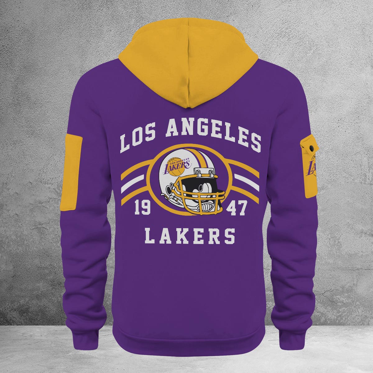 LIMITED EDITION - NEW CUSTOMIZED NBA09 LL LOS ANGELES LAKERS QUARTER ZIP HOODIE
