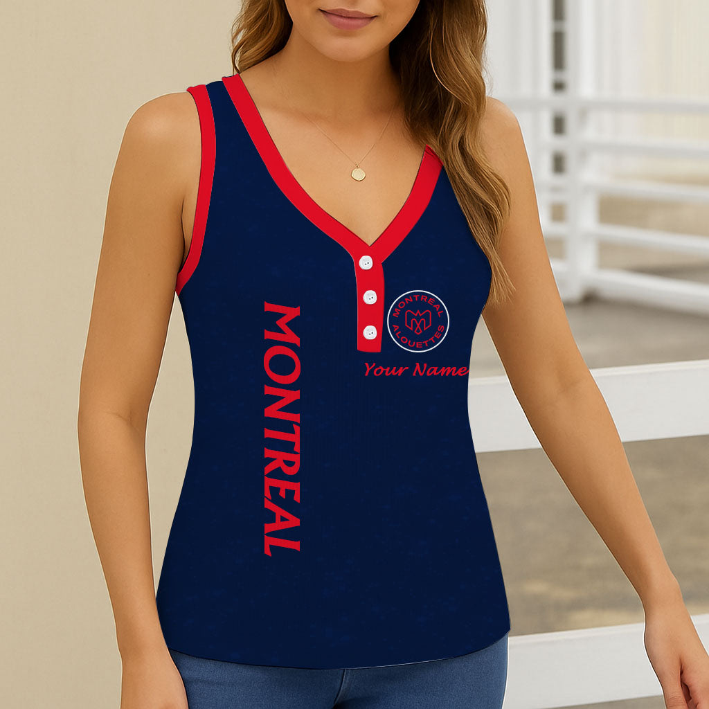 New CFL Personalized Women V-neck Sleeveless