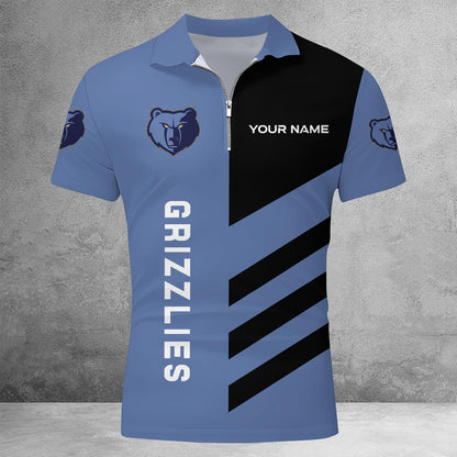 LIMITED EDITION - NEW CUSTOMIZED NBA13 MG MEMPHIS GRIZZLIES ZIP POLO SHIRT