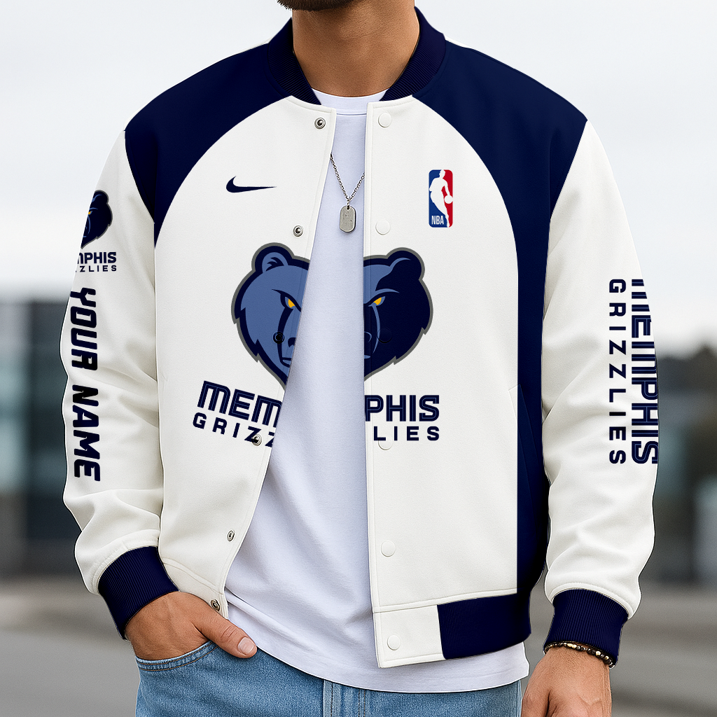 LIMITED EDITION - NEW CUSTOMIZED NBA13 MG MEMPHIS GRIZZLIES BASEBALL JACKET