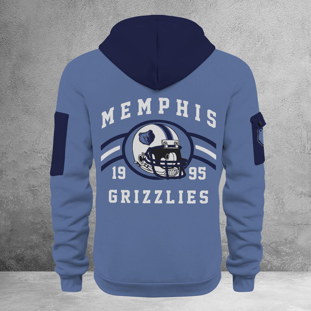 LIMITED EDITION - NEW CUSTOMIZED NBA13 MG MEMPHIS GRIZZLIES QUARTER ZIP HOODIE