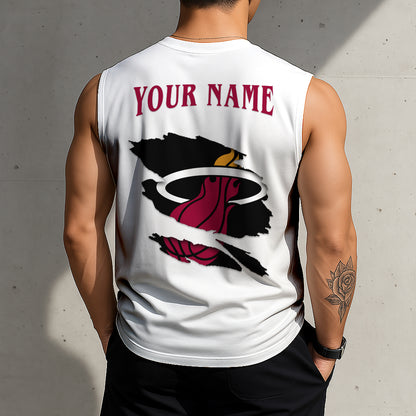 LIMITED EDITION - NEW CUSTOMIZED NBA20 MH MIAMI HEAT TANKTOP & GYM SHIRT