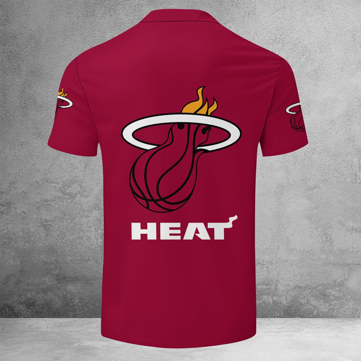 LIMITED EDITION - NEW CUSTOMIZED NBA20 MH MIAMI HEAT ZIP POLO SHIRT