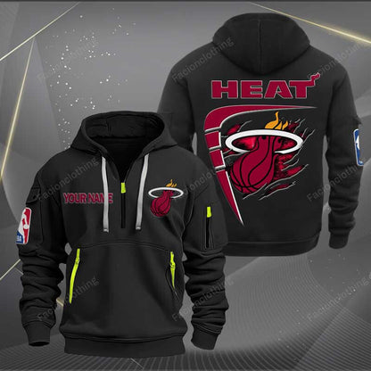 LIMITED EDITION - NEW CUSTOMIZED NBA20 MH MIAMI HEAT QUARTER ZIP HOODIE