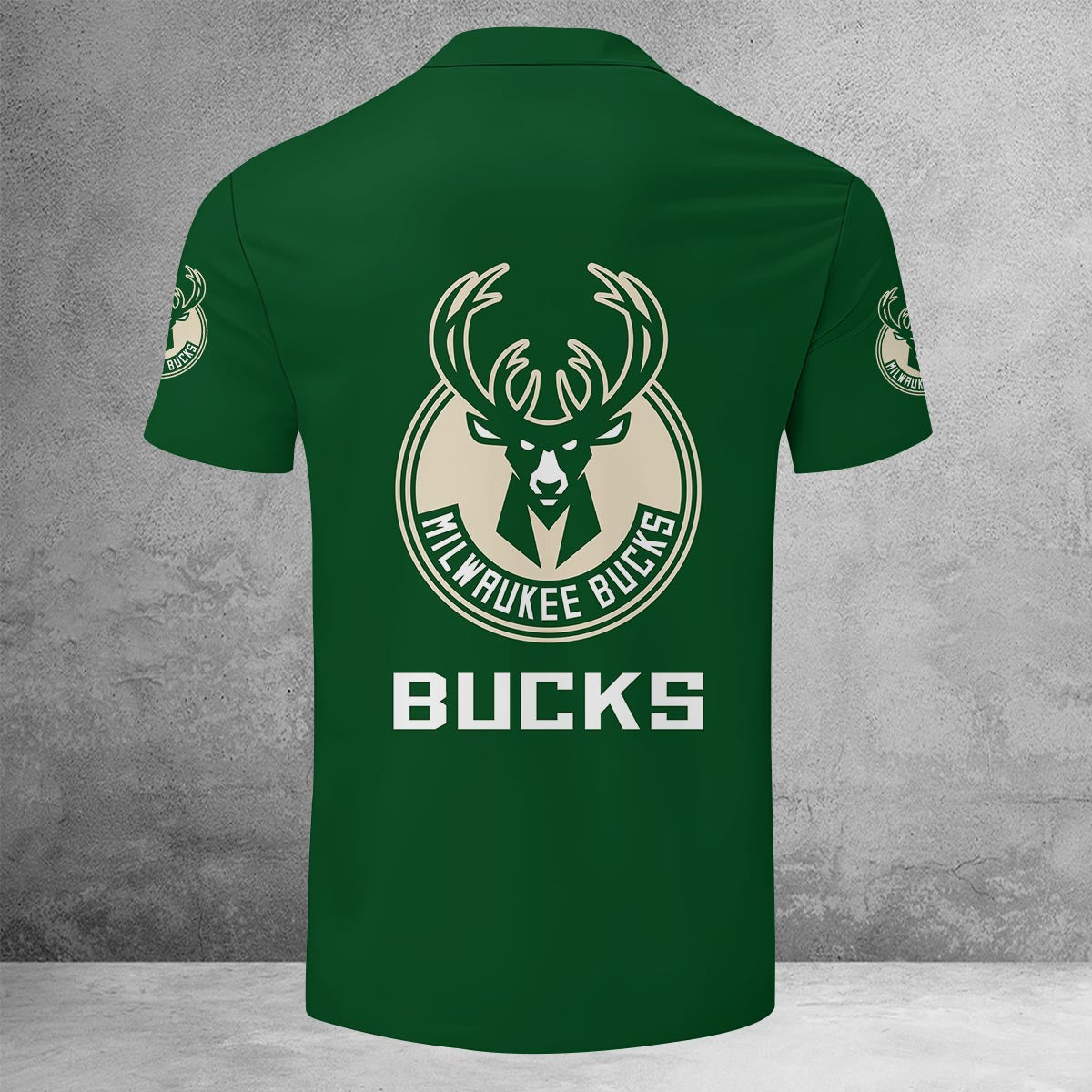 LIMITED EDITION - NEW CUSTOMIZED NBA11 MB MILWAUKEE BUCKS ZIP POLO SHIRT