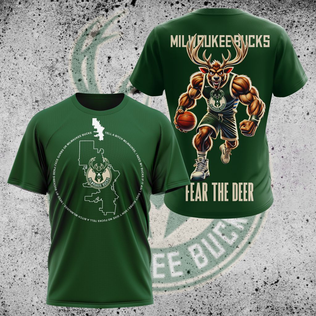 LIMITED EDITION - NEW CUSTOMIZED NBA11 MB MILWAUKEE BUCKS UNISEX T-SHIRT, POLO, HOODIE & JACKETS