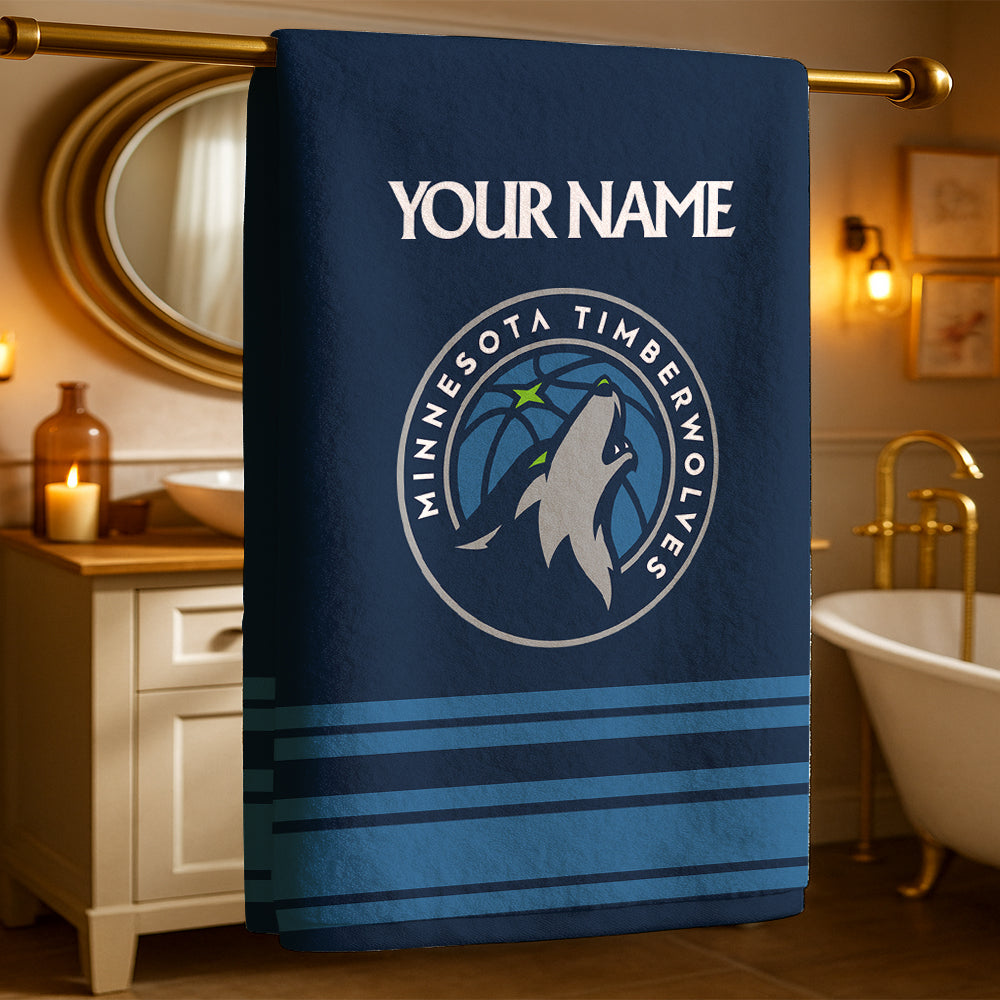 LIMITED EDITION - NEW CUSTOMIZED NBA05 MT MINNESOTA TIMBERWOLVES BEACH & BATH TOWEL