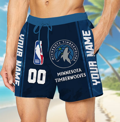 LIMITED EDITION - NEW CUSTOMIZED NBA05 MT MINNESOTA TIMBERWOLVES UNISEX SHORT PANTS