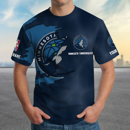 LIMITED EDITION - NEW CUSTOMIZED NBA05 MT MINNESOTA TIMBERWOLVES T-SHIRT