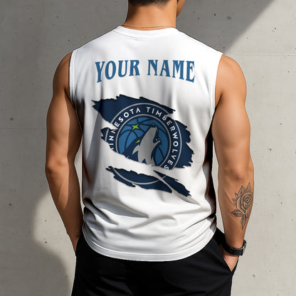 LIMITED EDITION - NEW CUSTOMIZED NBA05 MT MINNESOTA TIMBERWOLVES TANKTOP & GYM SHIRT