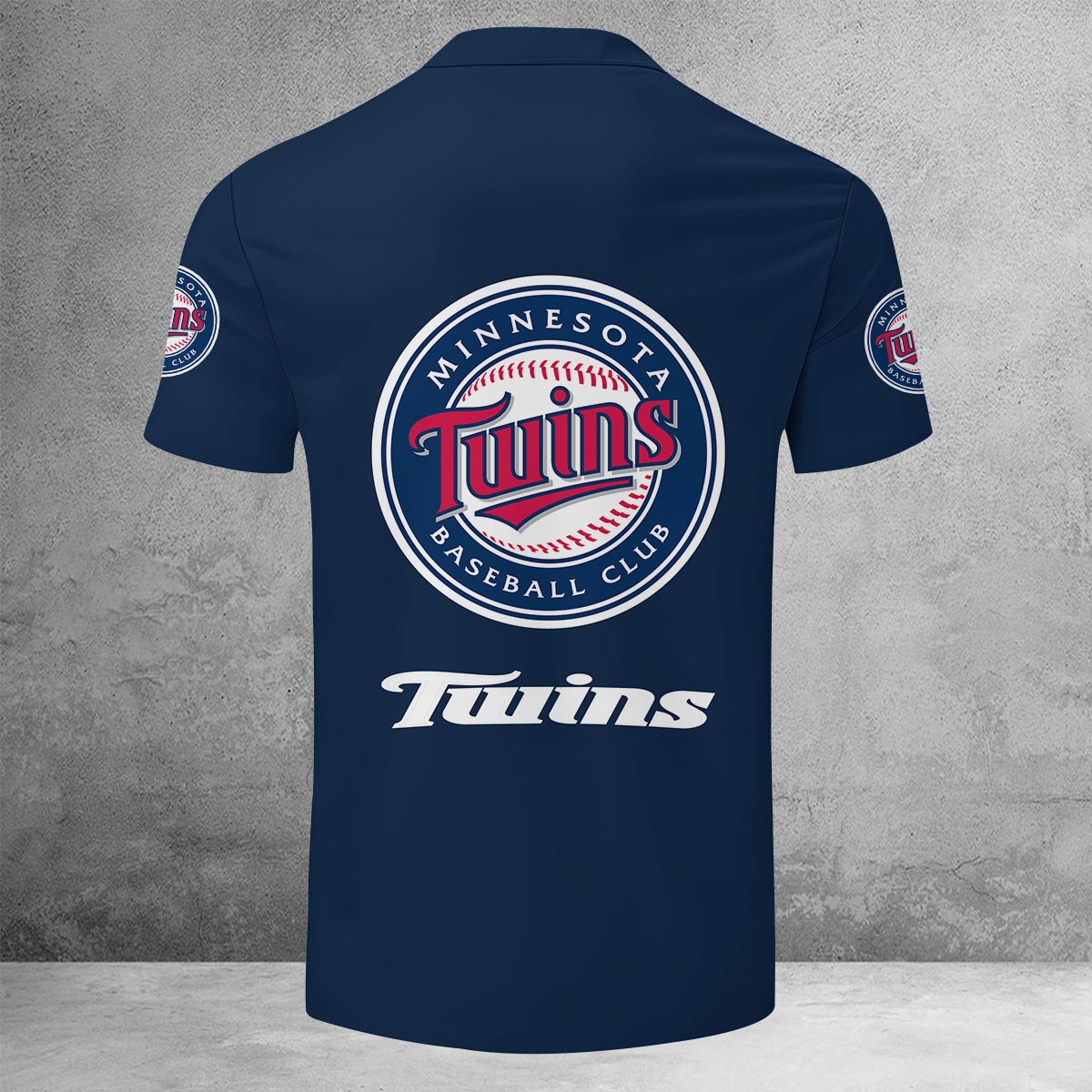 LIMITED EDITION - NEW CUSTOMIZED MLB22 MTS MINNESOTA TWINS ZIP POLO SHIRT