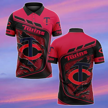 LIMITED EDITION - NEW CUSTOMIZED MLB22 MTS MINNESOTA TWINS POLO SHIRT