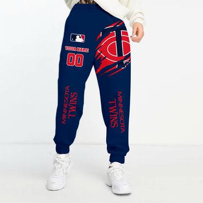 LIMITED EDITION - NEW CUSTOMIZED MLB22 MTS MINNESOTA TWINS UNISEX LONG PANTS