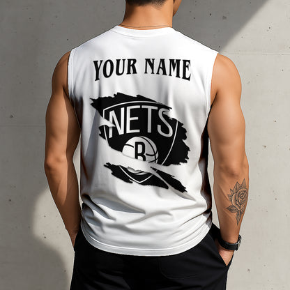 LIMITED EDITION - NEW CUSTOMIZED NBA25 BN BROOKLYN NETS TANKTOP & GYM SHIRT