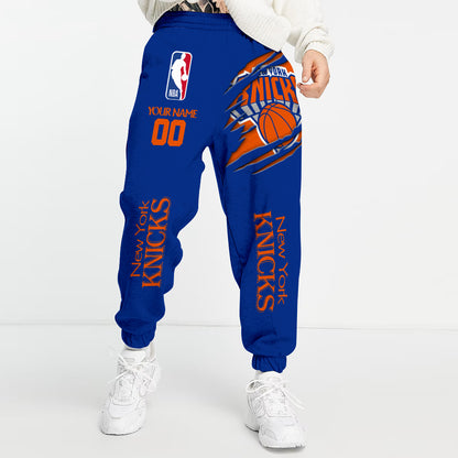 LIMITED EDITION - NEW CUSTOMIZED NBA04 NY NEW YORK KNICKS UNISEX LONG PANTS