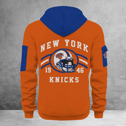LIMITED EDITION - NEW CUSTOMIZED NBA04 NY NEW YORK KNICKS QUARTER ZIP HOODIE