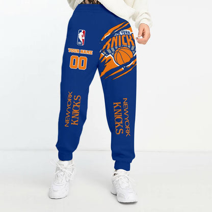 LIMITED EDITION - NEW CUSTOMIZED NBA04 NY NEW YORK KNICKS UNISEX LONG PANTS