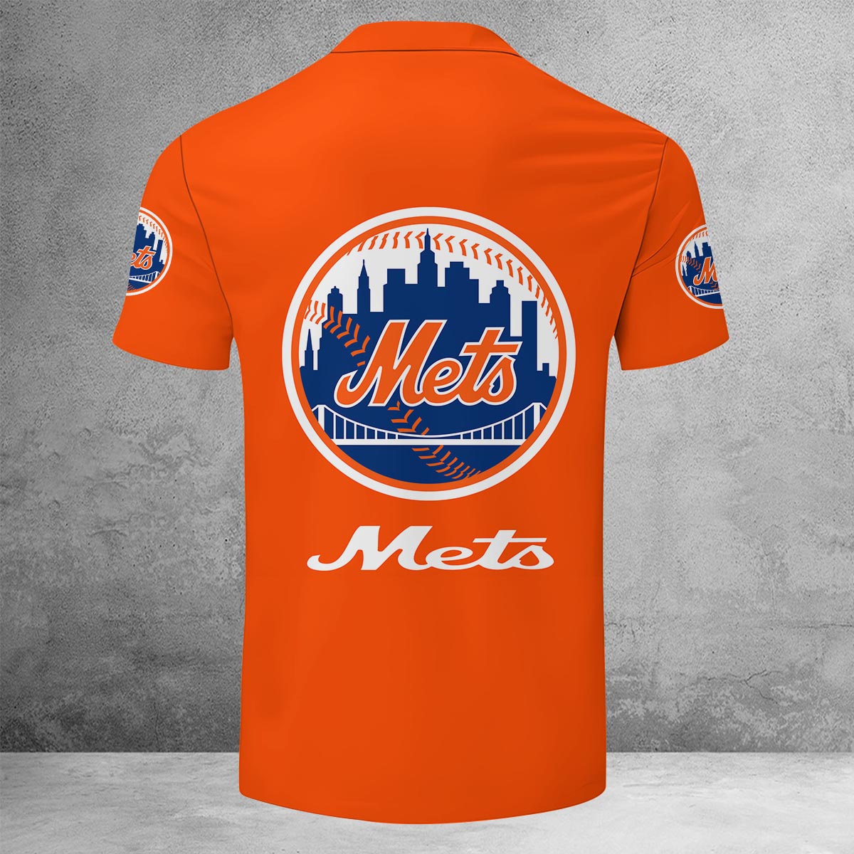 LIMITED EDITION - NEW CUSTOMIZED MLB17 NYM NEW YORK METS ZIP POLO SHIRT