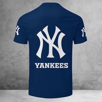 LIMITED EDITION - NEW CUSTOMIZED MLB01 NYY NEW YORK YANKEES ZIP POLO SHIRT