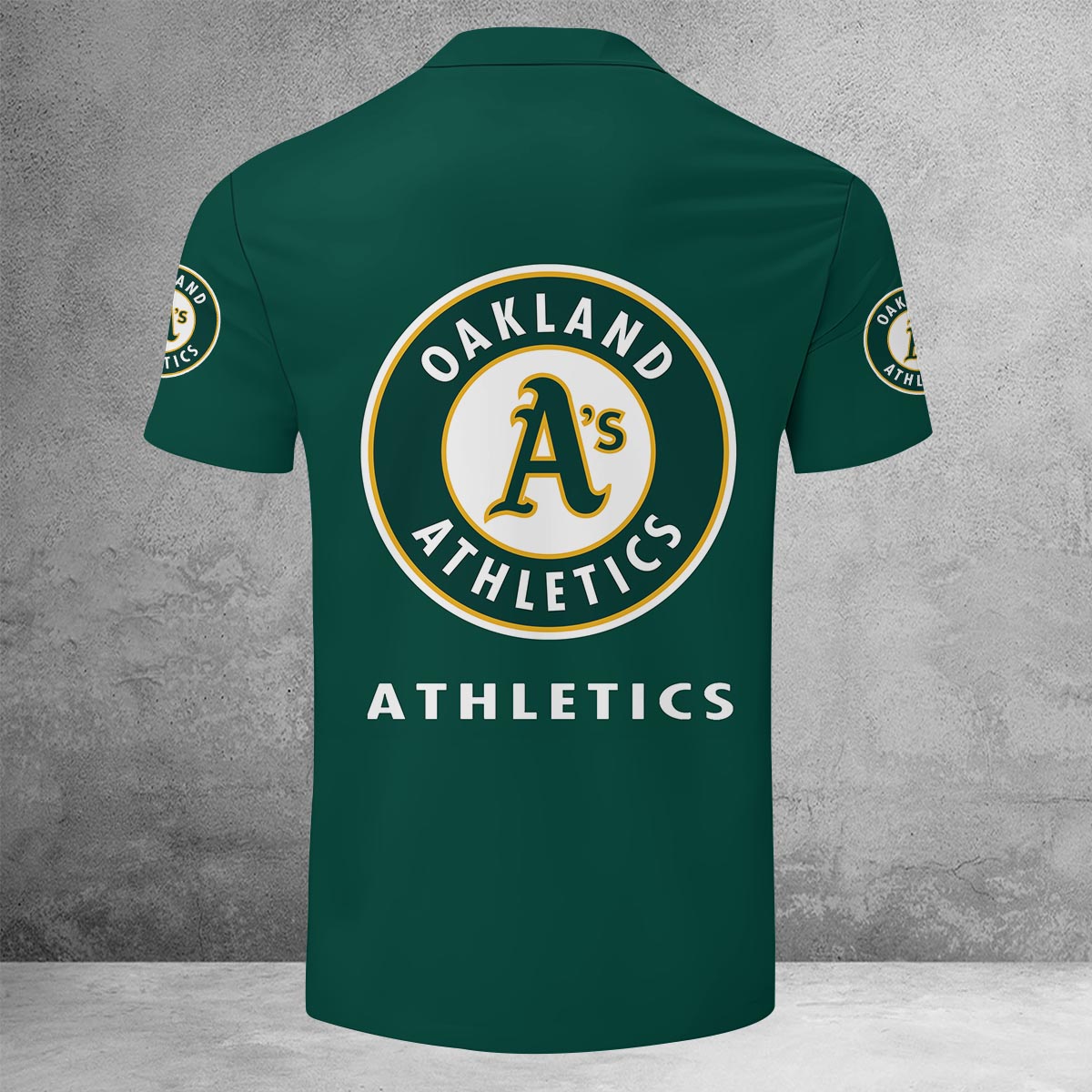 LIMITED EDITION - NEW CUSTOMIZED MLB23 OAS OAKLAND ATHLETICS ZIP POLO SHIRT