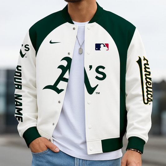 LIMITED EDITION - NEW CUSTOMIZED MLB23 OAS OAKLAND ATHLETICS BASEBALL JACKET