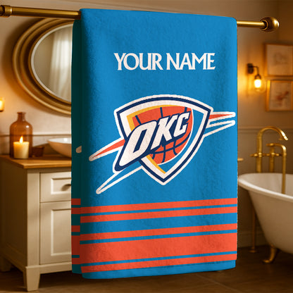 LIMITED EDITION - NEW CUSTOMIZED NBA01 OC OKLAHOMA CITY THUNDER BEACH & BATH TOWEL