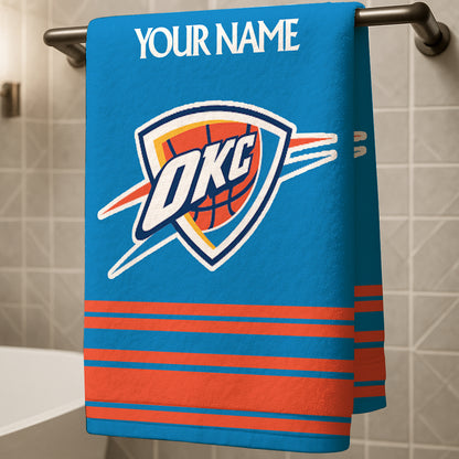 LIMITED EDITION - NEW CUSTOMIZED NBA01 OC OKLAHOMA CITY THUNDER BEACH & BATH TOWEL
