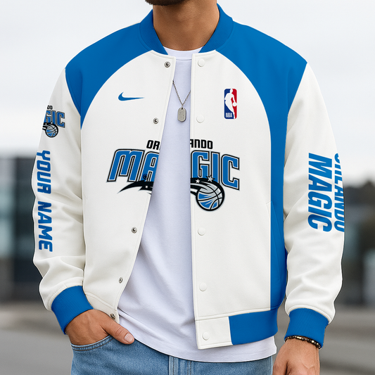 LIMITED EDITION - NEW CUSTOMIZED NBA15 OM ORLANDO MAGIC BASEBALL JACKET