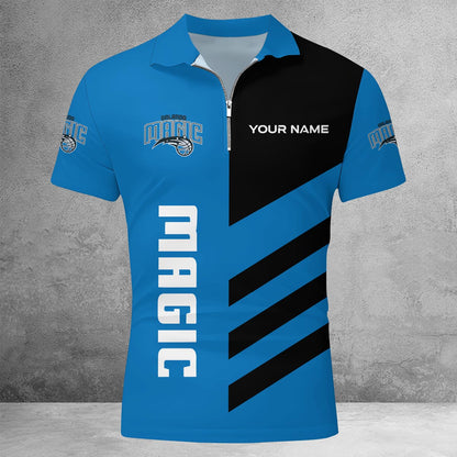 LIMITED EDITION - NEW CUSTOMIZED NBA15 OM ORLANDO MAGIC ZIP POLO SHIRT