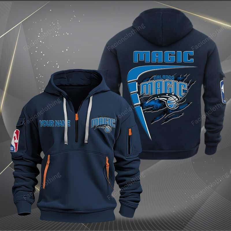 LIMITED EDITION - NEW CUSTOMIZED NBA15 OM ORLANDO MAGIC QUARTER ZIP HOODIE