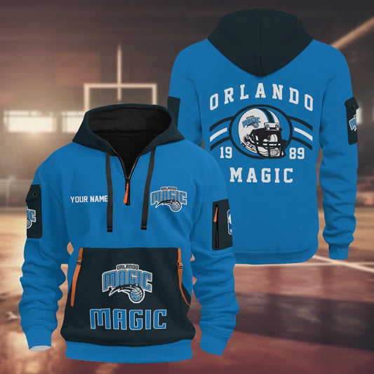 LIMITED EDITION - NEW CUSTOMIZED NBA15 OM ORLANDO MAGIC QUARTER ZIP HOODIE