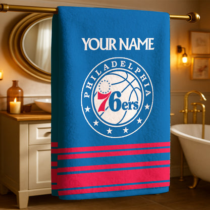 LIMITED EDITION - NEW CUSTOMIZED NBA26 P76 PHILADELPHIA 76ERS BEACH & BATH TOWEL