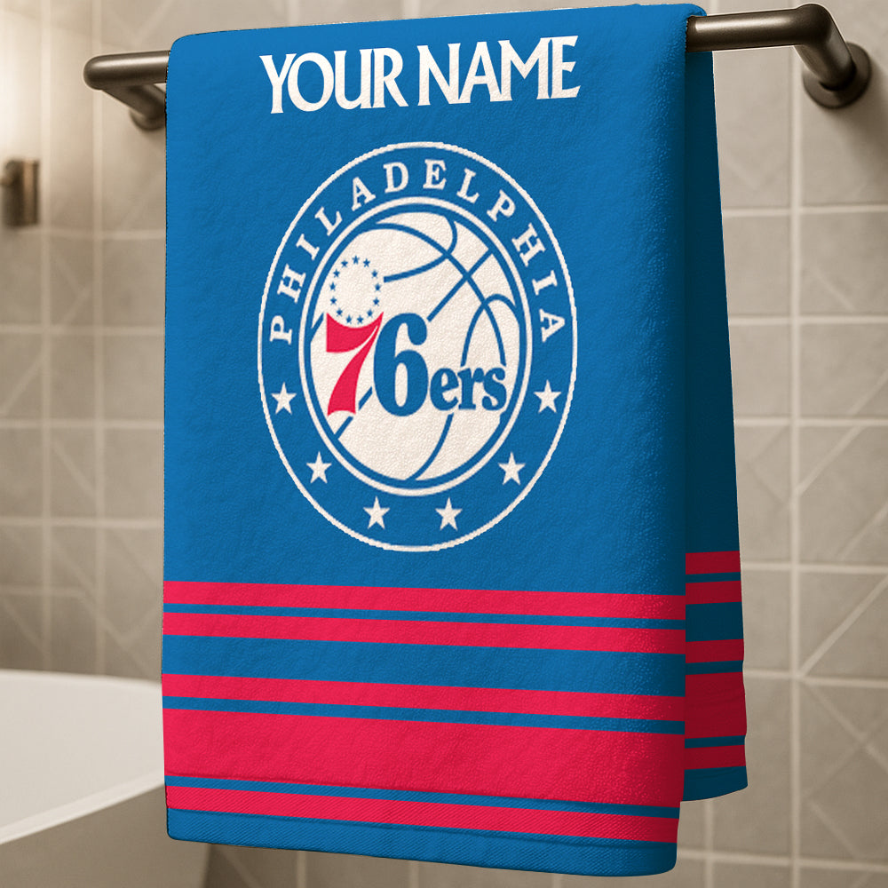 LIMITED EDITION - NEW CUSTOMIZED NBA26 P76 PHILADELPHIA 76ERS BEACH & BATH TOWEL