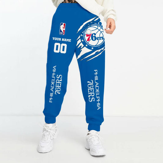 LIMITED EDITION - NEW CUSTOMIZED NBA26 P76 PHILADELPHIA 76ERS UNISEX LONG PANTS