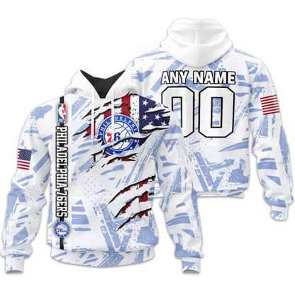 LIMITED EDITION - NEW CUSTOMIZED NBA26 P76 PHILADELPHIA 76ERS UNISEX T-SHIRT, POLO, HOODIE & JACKETS