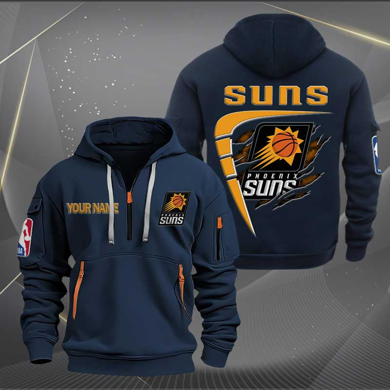 LIMITED EDITION - NEW CUSTOMIZED NBA21 PS PHOENIX SUNS QUARTER ZIP HOODIE