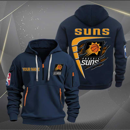 LIMITED EDITION - NEW CUSTOMIZED NBA21 PS PHOENIX SUNS QUARTER ZIP HOODIE