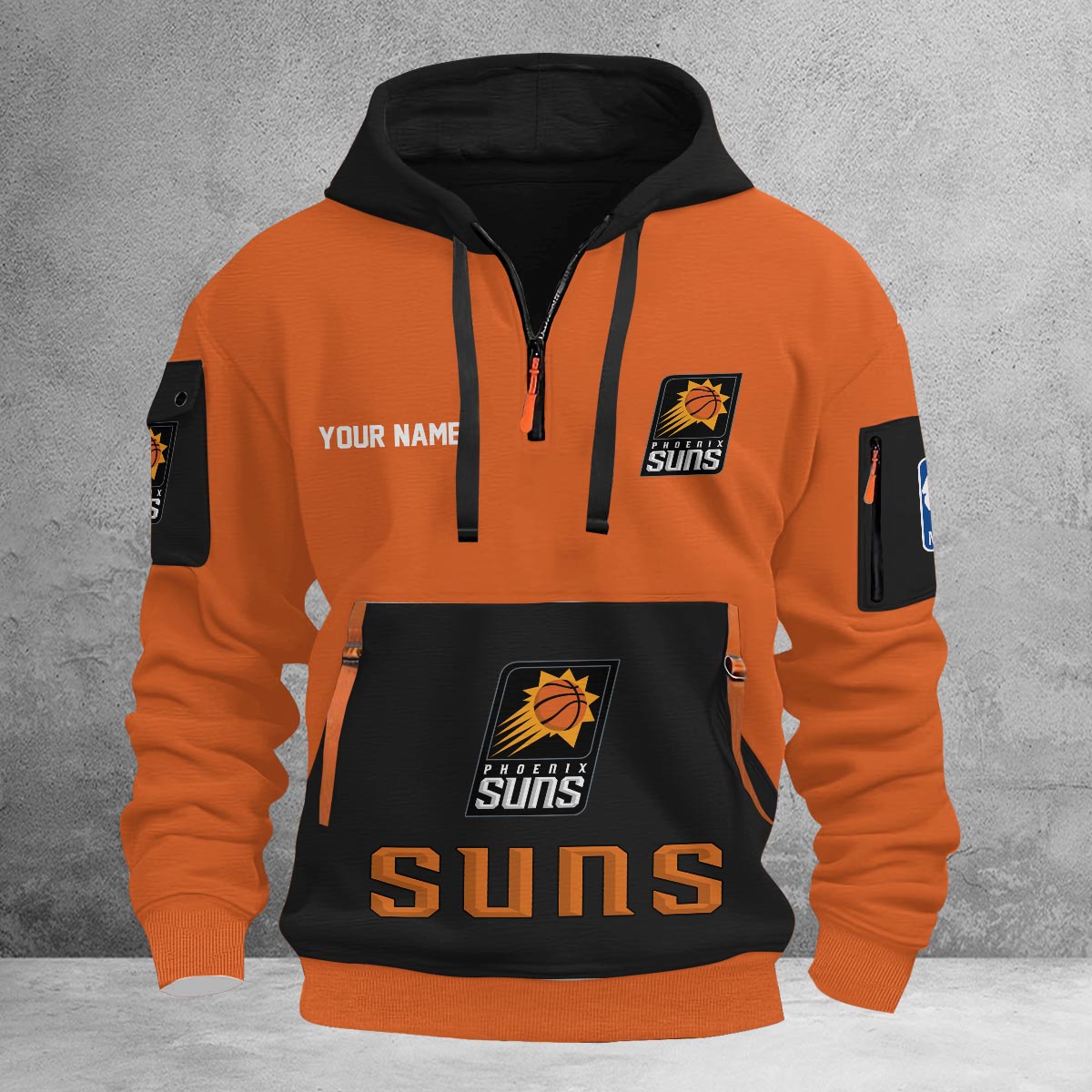 LIMITED EDITION - NEW CUSTOMIZED NBA21 PS PHOENIX SUNS QUARTER ZIP HOODIE