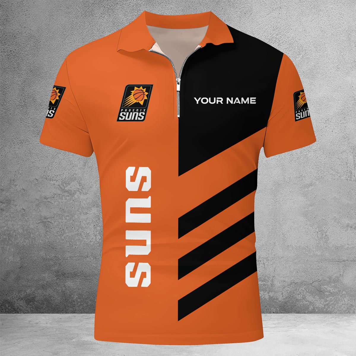 LIMITED EDITION - NEW CUSTOMIZED NBA21 PS PHOENIX SUNS ZIP POLO SHIRT